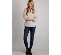 Weird Fish Women's Beye 1/4 Zip Grid Fleece in Ecru | Size: 16 Weird Fish Ecru 16