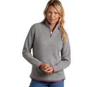 Weird Fish Women's Beye Eco Quarter Zip Grid Fleece in Grey, Size 16 | Charlies