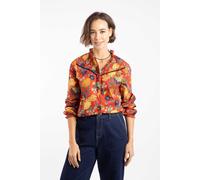 Weird Fish Women's Bodhi Printed Long Sleeve Blouse in Orange | Size: 14 Weird Fish Orange 14