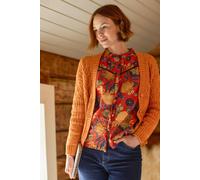 Weird Fish Women's Bodhi Printed Long Sleeve Blouse in Orange | Size: 8 Weird Fish Orange 8