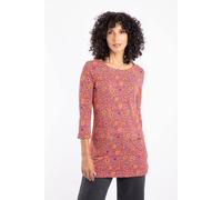 Weird Fish Women's Charlotte Cotton Printed Jersey Tunic in Wine | Size: 8 Weird Fish Wine 8