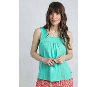Weird Fish Chelle Organic Cotton Jersey Square Neck Vest Aqua Marine Size 20