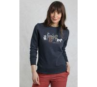 Weird Fish Chidham Eco Dog Print Crew Neck Sweatshirt Navy Size 18