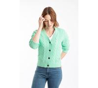 Weird Fish Women's Constance Cable Knit Cardigan in Light Green | Size: 8 Weird Fish Light Green 8