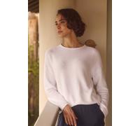Weird Fish Women's Dalla Knitted Crew Neck Jumper in White | Size: 18 Weird Fish White 18