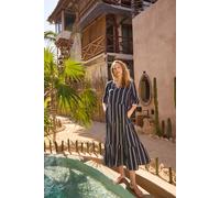 Weird Fish Emmy Striped Woven Maxi Dress In Navy Navy 12