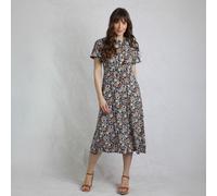 Weird Fish Women's Everly Printed Midi Dress - Navy, Size 22