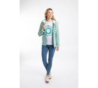 Weird Fish Women's Fisher Full Zip Stripe Macaroni Hoodie in Light Green | Size: 20 Weird Fish Light Green 20