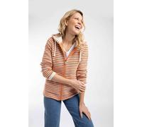 Weird Fish Women's Fisher Full Zip Stripe Macaroni Hoodie in Pale Orange | Size: 14 Weird Fish Pale Orange 14