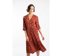 Weird Fish Women's Gardot Viscose Printed Midaxi Dress in Brown | Size: 10 Weird Fish Brown 10