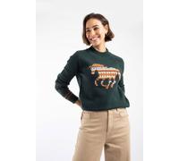 Weird Fish Women's GeeGee Intarsia Knitted Jumper in Dark Green | Size: 20 Weird Fish Dark Green 20