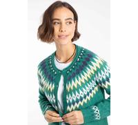Weird Fish Women's Hatty Fair Isle Cardigan in Green | Size: 8 Weird Fish Green 8