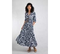 Himanshee Printed Viscose Maxi Dress Weird Fish Indigo 10