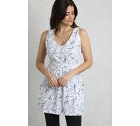 Weird Fish Women's Indus Printed Jersey Tunic in Cream | Size: 16 Weird Fish Cream 16