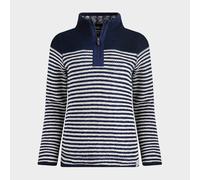 Weird Fish Women's Juliet 1/4 Zip Stripe Macaroni, Blue 14