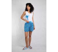 Weird Fish Women's Kanada Printed Viscose Shorts in Mid Blue | Size: 12 Weird Fish Mid Blue 12