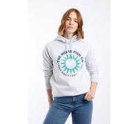 Weird Fish Women's Kira Graphic Popover Front Print Hoodie in Pale Grey | Size: 20 Weird Fish Pale Grey 20