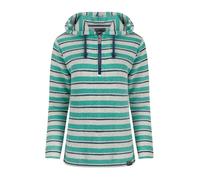 Weird Fish Womens/Ladies Ally Striped Knitted Quarter Zip Hoodie (Aqua Marine) - Turquoise - Size 8 UK