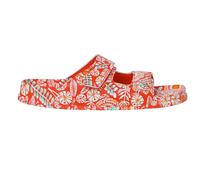 Weird Fish Womens/Ladies Appledore Printed Pool Sliders (Tango Red) - Size UK 6