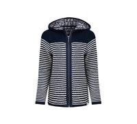 Weird Fish Womens/Ladies Bianca Striped Macaroni Eco Friendly Full Zip Hoodie (Navy) - Size 10 UK