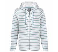 Weird Fish Womens/Ladies Catalina Striped Full Zip Hoodie (Mineral Blue) Cotton - Size 14 UK