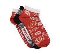 Weird Fish Womens/Ladies Loretta Trainer Socks (Pack of 3) (Tango Red/Black) - Size UK 4-7