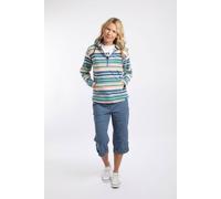 Weird Fish Women's Lana 1/4 Zip Printed Micro Fleece Hoodie in Cream | Size: 16 Weird Fish Cream 16