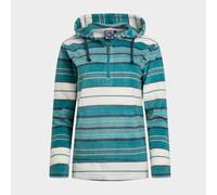 Weird Fish Women's Lana 1/4 Zip Stripe Microfleece Hoodie, Blue 16
