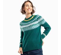 Weird Fish Womens Lowell Fair Isle Eco Jumper: Deep Teal: 8 Size: 8, C