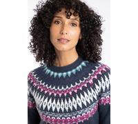 Weird Fish Womens Lowell Eco Fair Isle Jumper Navy 8