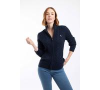 Weird Fish Lunenne Full Zip Cable Knit Navy Size 10. (Jumper/Sweater/Fleece)