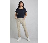 Weird Fish Women's Malorri Cotton Chino Trousers in Stone | Size: 18 Weird Fish Stone 18