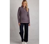 Weird Fish Women's Meadow 1/4 Zip Stripe Macaroni in Dusty Pink | Size: 20 Weird Fish Dusty Pink 20
