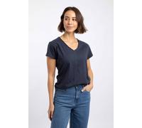 Weird Fish Women's Milne Jersey Dobby T-Shirt in Navy | Size: 14 Weird Fish Navy 14