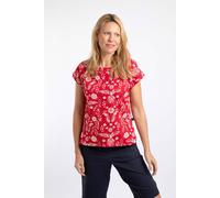 Weird Fish Women's Paw Paw Printed Jersey T-Shirt in Dark Red | Size: 16 Weird Fish Dark Red 16