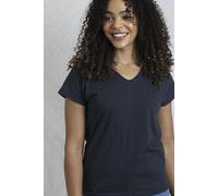Weird Fish Women's Pernille Cotton Cutaway T-Shirt in Dark Navy | Size: 8 Weird Fish Dark Navy 8