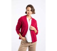 Weird Fish Women's Rhona Super Soft Cable Knit Cardigan in Red | Size: 20 Weird Fish Red 20