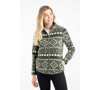 Weird Fish Women's Roch Full Zip Printed Microfleece in Dark Green | Size: 18 Weird Fish Dark Green 18