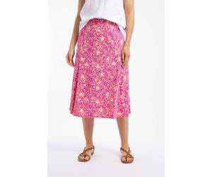 Weird Fish Women's Romaro Printed Jersey Midi Skirt in Bright Pink | Size: 12 Weird Fish Bright Pink 12