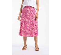 Weird Fish Women's Romaro Printed Jersey Midi Skirt in Bright Pink | Size: 14 Weird Fish Bright Pink 14
