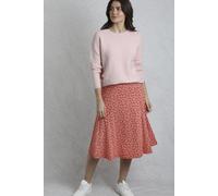 Weird Fish Women's Romaro Printed Jersey Midi Skirt in Scarlet | Size: 16 Weird Fish Scarlet 16