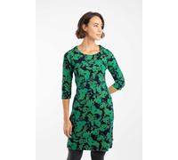 Weird Fish Women's Shafika Cotton Printed Jersey Dress in Blue | Size: 8 Weird Fish Blue 8