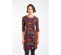 Weird Fish Women's Shafika Cotton Printed Jersey Dress in Wine | Size: 12 Weird Fish Wine 12