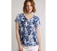 Weird Fish Women's Sofia Cotton Printed Double Cloth Blouse in Blue | Size: 10 Weird Fish Blue 10