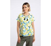 Weird Fish Women's Sofia Printed Double Cloth Blouse in Bright Yellow | Size: 8 Weird Fish Bright Yellow 8