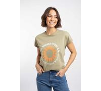 Weird Fish Women's Sun Rays Front Print Graphic T-Shirt in Pale Green | Size: 8 Weird Fish Pale Green 8