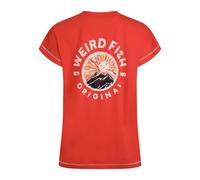 Weird Fish Womens Sunset Summit Organic T-Shirt Red 12