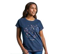 Weird Fish Womens Swirl Organic Graphic Tee: Dark Navy: 16 Size: 16, C