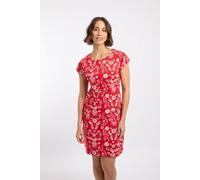 Weird Fish Women's Tallahassee Printed Jersey Dress in Dark Red | Size: 14 Weird Fish Dark Red 14