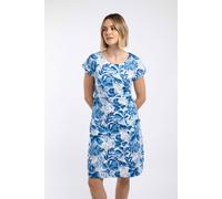 Weird Fish Women's Tallahassee Printed Jersey Dress in Mid Blue | Size: 12 Weird Fish Mid Blue 12